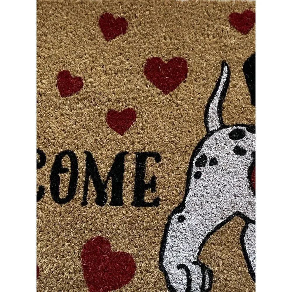 Disney 101 Dalmatians Coir Door Mat Outdoor Valentines Love Hearts 18 X 30” NEW‎